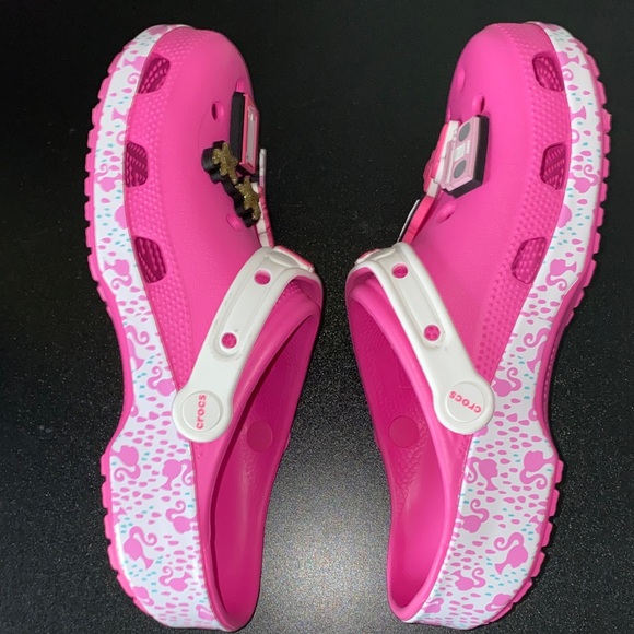 Barbie Adult Hot Pink Crocs with Charms - Picture 5 of 6
